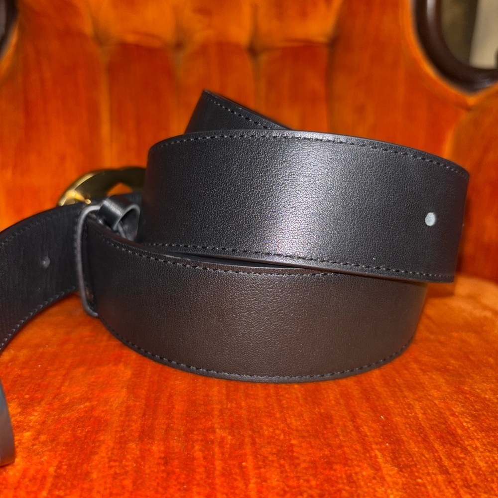Authentic Gucci GG Marmont Black Leather Belt Size with Gold Logo 40/100 - Picture 11 of 12